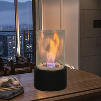 Cheminée d'alcool portable de grande taille pour table, foyer bioéthanol sans conduit, autoportant, pour salon, hôtel, décoration de mariage, cadeau