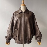 Luxe en cuir d'agneau véritable Bomber Biker veste moto nouvelle tendance mode col rabattu doux en cuir véritable veste femme