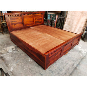 Cama de madera de Sheesham artesanal más vendida con caja de almacenamiento lateral, tamaño King, cama de madera Royal Bed India a precio de mayoreo. - Product Image 3