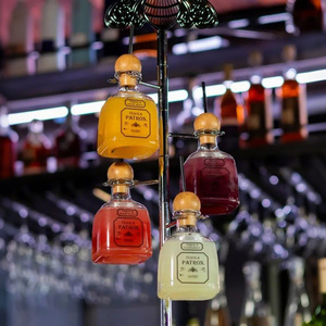 375ml Plastique <span class=keywords><strong>Patron</strong></span> <span class=keywords><strong>Tequila</strong></span> Bouteille Or Acier Inoxydable Stand Bar Tour Accessoire pour Stock Arbre Drinkware Accessoires - Product Image 4