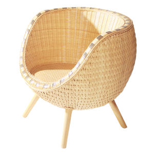 Meubles de <span class=keywords><strong>jardin</strong></span> modernes en forme de boule, ottoman rond en rotin <span class=keywords><strong>tressé</strong></span> large, chaises longues KC159 - Product Image 3