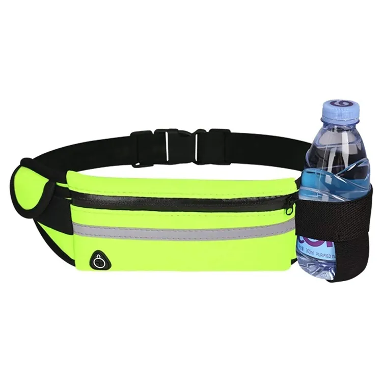 Custom Neoprene Elastic Reflective Running Belt Waterproof Expandable Pockets Sport Waist Belt Bag For Unisex