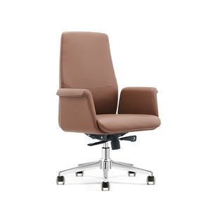 Chaise de bureau personnalisée, luxueuse, contemporaine, moderne, présidentielle, royale, ergonomique, en cuir véritable - Product Image 1