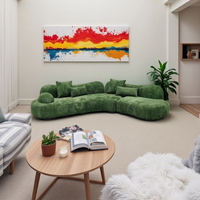 Canapé d'angle moderne de luxe 3 places en velours, assise profonde, forme carrée, mobilier de salon confortable, emballé sous vide et compressé