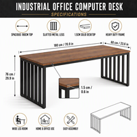 Bureau de travail à assemblage facile, design à pieds ouverts, aspect bois, durable, pour salon et projets de mobilier de bureau