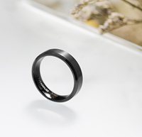 Bague en titane OAHLAN 6 mm 8 mm pour homme et femme, noire mate, alliance de mariage et de fiançailles, brossée, unisexe, bagues de couple, bijoux tendance, taille 6-14