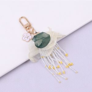The New Exquisite Flower Beads Keychain Bow Tie and <strong>Tassel</strong> Pendant Are Fashionable and Girlish Full of <strong>Charm</strong> and Versatile - Product Image 3