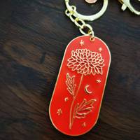 Mois de naissance fleurs porte-clés oeillets violettes marguerite Pvd plaqué or mois de naissance fleur émail breloques pour grand-mère maman fille