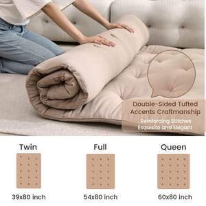 Materasso Tatami Giapponese Pieghevole 100% Cotone 60x80 Pollici, Trapuntato con Memoria per Casa e Campeggio - Product Image 4