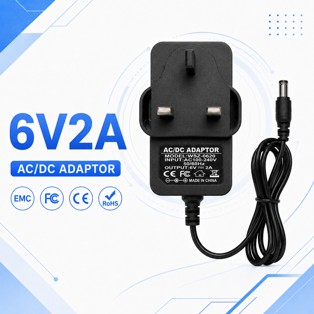 ODM/OEM Custom CE Certified 6V 2A 12W AC/DC Power Supply Wall Plug Adapter for Network Switch DVD Player
