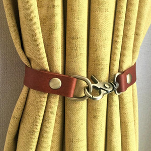 Sujetadores de cortinas de cuero, anillos y cierres de cortinas sencillos y elegantes, accesorios para cortinas sin necesidad de taladrar. - Product Image 2
