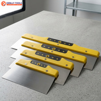 Ensemble de Spatules à Enduit Professionnelles et Industrielles - Grattoir à Plâtre Robuste en Acier Inoxydable pour la Décoration Murale