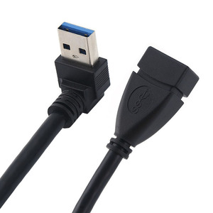 สายต่อขยาย USB 3.0 AM แบบงอ 90 องศา ชายต่อหญิง สายดาต้าความเร็วสูง - Product Image 1