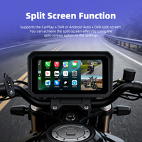 Écran de navigation GPS 6 pouces pour moto avec CarPlay et Android Auto, caméra DVR BSD, TPMS, antivol magnétique détachable