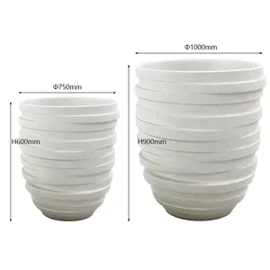 Maceta Grande de Fibra de Vidrio Reforzada con Plástico (FRP) con Nervaduras, Tamaño y Color Personalizados, para Interiores y Exteriores - Product Image 2