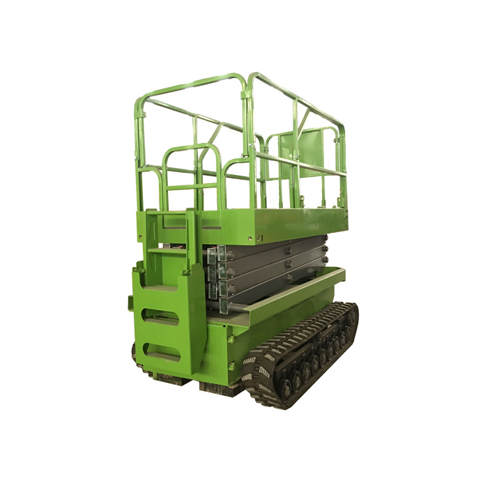 Crawler Scissor Mini Track Scissors Lift Platform Uneven Ground