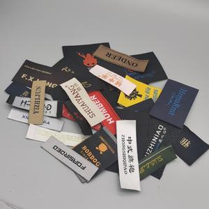 High Density Custom Private Logo Garment Fabric Woven Label Luxury Cotton <b>Tags</b> for Clothes Wholesale Center Fold Labels - Product Image 1