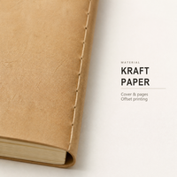 Carnet personnalisé en papier kraft avec logo imprimé OEM ODM, 40 feuilles, reliure cousue, journal personnalisé pour cadeaux d'entreprise