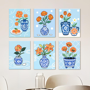 Set Orfon Porcelaine et Fleur Art 6 Pcs Mini Kit de <span class=keywords><strong>Peinture</strong></span> par Numéros, <span class=keywords><strong>Petit</strong></span> DIY <span class=keywords><strong>Peinture</strong></span> par Numéros, OEM Global Dropshipping - Product Image 2