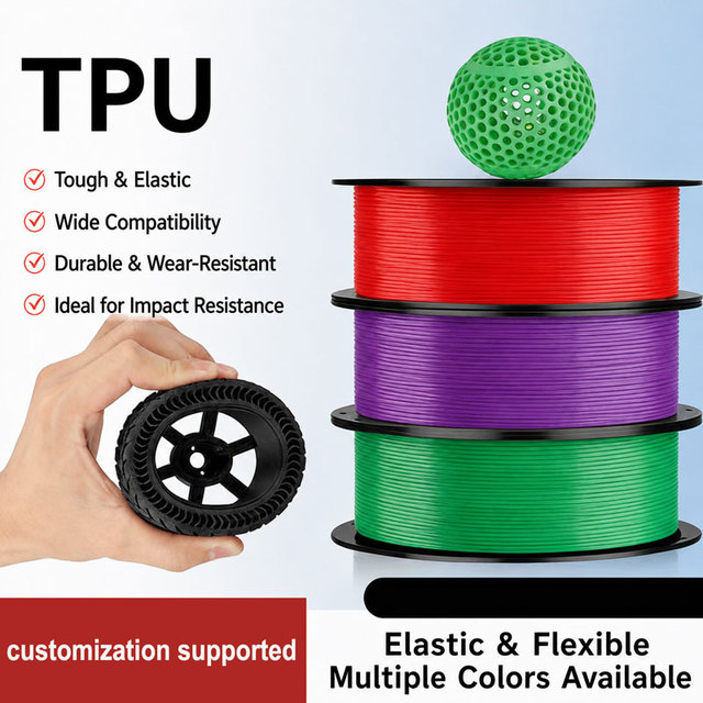 Factory Flexible 95A TPU Filament 1.75mm 1KG High Toughness Dimensional Accuracy +/- 0.02mm Fits 3D Printer Filament