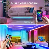 Светодиодная лента SMD5050 Smart RGB с Wi-Fi, синхронизацией музыки, IP20/IP65, меняющая цвет, для игровой комнаты и спальни, 12В/24В