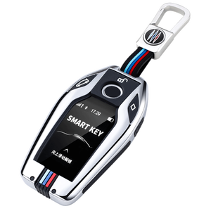 Étui de protection pour <span class=keywords><strong>clé</strong></span> de voiture en alliage de zinc et gel de silice pour <span class=keywords><strong>BMW</strong></span> 740 530 X6 Série 7, écran tactile à cristaux liquides, <span class=keywords><strong>porte</strong></span>-clés - Product Image 1