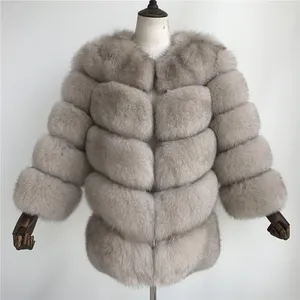 Top Sale Design Fur Coat Genuine Fur Coats 2019 Wholesale Lady Real Fur Fox Coat