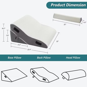 Nature 3Pcs Orthopedic Bed Wedge <strong>Pillow</strong> Set Memory Foam Post Surgery Adjustable 9&amp;12 Inch Folding <strong>Triangle</strong> <strong>Pillows</strong> - Product Image 4