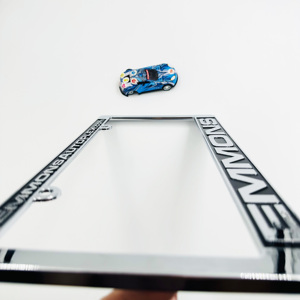 Cadre de <span class=keywords><strong>plaque</strong></span> d'<span class=keywords><strong>immatriculation</strong></span> personnalisé en argent plaqué 3D avec logo, pour les États-Unis et le Canada, noir - Product Image 4