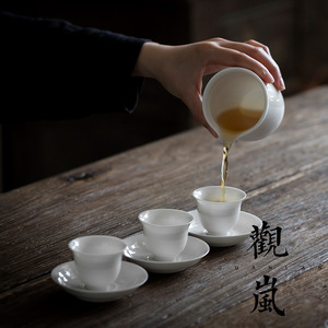 Cilindro de porcelana blanca Gu Lan, resistente al calor, para juego de té Kung Fu - Product Image 4