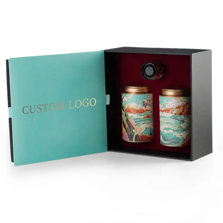 Customized lid and base food tin box gift coffee health care products luxury tea box paper packaging