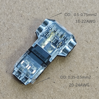 Connecteur rapide LED de type T 2 entrées 2 sorties, sans dénudage, pour câblage par perforation