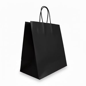 Bolsas de Papel Kraft Negras Reutilizables, Ecológicas, de Alta Calidad, Tamaño Personalizado LH, Directo de Fábrica, para Boutique y Supermercado - Product Image 4