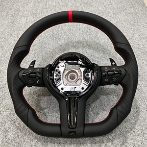 Volante Deportivo de Cuero Negro M Performance para <span class=keywords><strong>BMW</strong></span> 320 <span class=keywords><strong>525</strong></span> F10 F15 F20 F25 F30 F15 F25 F07 F32 F35 F80 F82 F87 E90 D71 M3 M4 M5 - Product Image 1