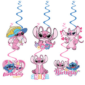 Venta caliente Pink Stitch <span class=keywords><strong>Lilo</strong></span> personaje de dibujos animados papel Banner bandera taza pastel <span class=keywords><strong>Topper</strong></span> juegos de globos de látex para fiesta de feliz cumpleaños - Product Image 6