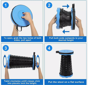 Quà Tặng 400 Lbs Chịu Tải Trong Nhà Và Ngoài Trời Có Thể Thu Vào Có Thể Gập Lại Trọng Lượng Nhẹ Du Lịch Có Thể Điều Chỉnh Chiều Cao Dành Cho Người Lớn Phân Di Động - Product Image 5