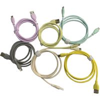 Kabel Data USB-C Tipe-C Original Premium 2.4A Pengisian Cepat dengan Pelindung Kepang PVC Tembaga Murni untuk Penggunaan Komputer