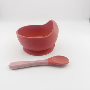 Juego de Vajilla de Silicona para Bebés en Fase de Autoalimentación, Tazón con Base de Succión Fuerte y <span class=keywords><strong>Cuchara</strong></span> de Entrenamiento Suave para <span class=keywords><strong>BLW</strong></span> - Product Image 1