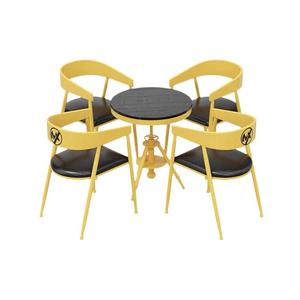 Juego de <span class=keywords><strong>mesa</strong></span> de comedor de madera maciza de estilo industrial, silla de Bar de Metal creativa para café, barbacoa, restaurante, uso de red, barra de billar roja - Product Image 5