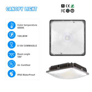 ROMANSO UL FCC CE IP65 27W 40W 60W 120W 150Lm/W Microwave <b>Sensor</b> <b>Ceiling</b> Mount LED Carport Canopy <b>Light</b> for Underpass - Product Image 2