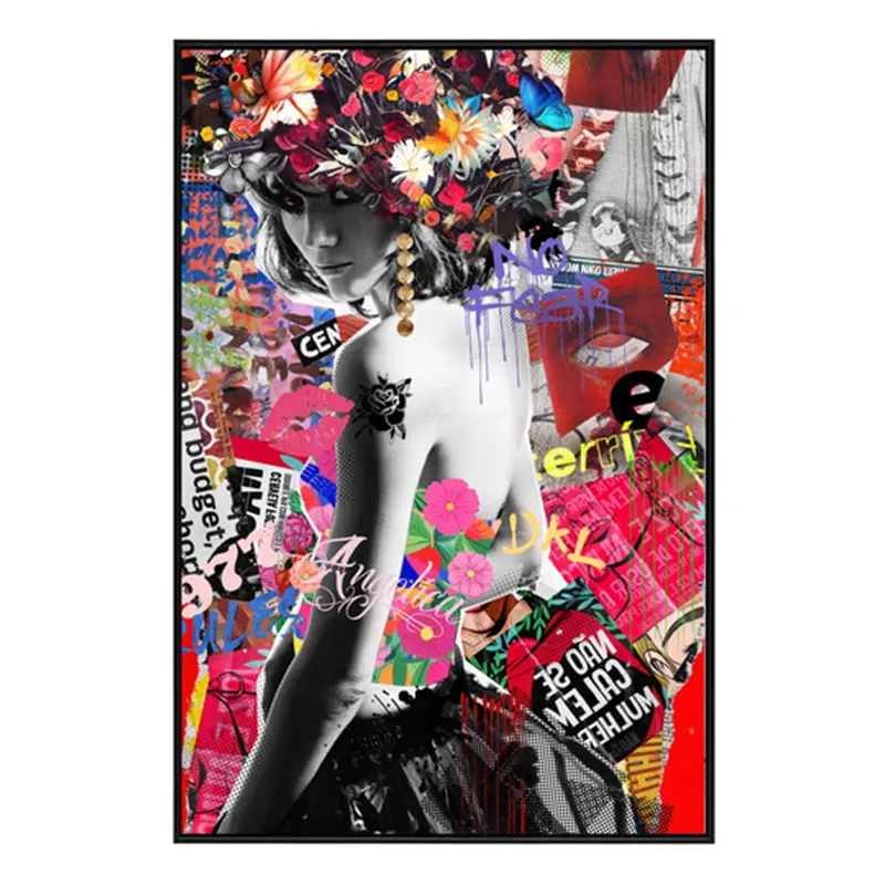 सेक्सी कला काले और गोल्ड महिला तेल चित्रकला के लिए कैनवास Cuadros पोस्टर और प्रिंट दीवार कला की तस्वीर पर कमरे में रहने वाले