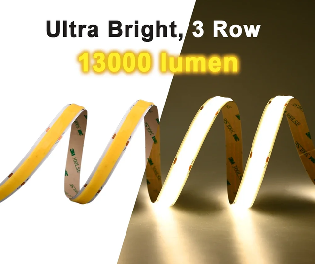 5M/Roll Flexible 24V COB LED Strip 2600lm/m Super Bright High Density 960 LED/m Dimmable RA90 3000K 4000K 6500K Linear Led Light