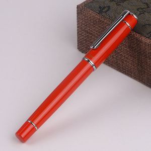 Custom Glossy Piano Paint Twist <b>Metal</b> <b>Roller</b> Pen With Triple Silver Trim Rings, Bright Color Rotating Executive Signature Pen - Product Image 4