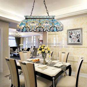 Magnifique lampe de table LED de style méditerranéen à 6 lumières, suspension en verre teinté pour l'éclairage et la décoration de salle à manger - Product Image 4