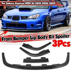 Kit de carrocería con difusor de labio divisor de parachoques delantero de coche 3 en 1 negro mate, protector de alerón para Subaru Impreza WRX Sti S204 2006-2007 - Product Image 1