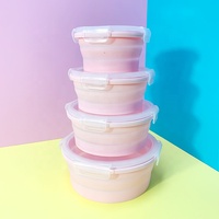 Vaisselle en silicone de qualité alimentaire sans BPA, boîte à lunch pliable et pratique, couvercle d'assiette pour voyage, ensemble de vaisselle à usage domestique et extérieur