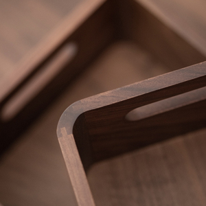 Stackable nestable hình chữ nhật màu đen óc chó bằng gỗ sinh thái thân thiện lưu trữ hộp xử lý cho bán buôn biểu tượng tùy chỉnh Modular - Product Image 4