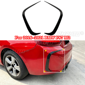 For 2016-2021 BMW F87 M2 Rear Bumper Canard Splitter Fin Cover Side <b>Wing</b> Spoiler Sticker Car Accessories Glossy <b>Black</b> Carbon - Product Image 1