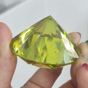 Zirconia cúbica sintética verde manzana redonda de 50mm, adorno de piedras sueltas de circón de gran tamaño - Product Image 3