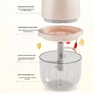 Procesador de Alimentos Inalámbrico Recargable Multifuncional Novax, Totalmente Automático, Capacidad de 0.35L, Picadora de Carne para Bebés - Product Image 6